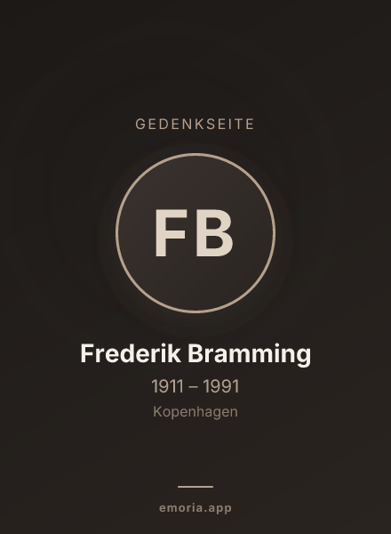 Gedenkportrait von Frederik Bramming