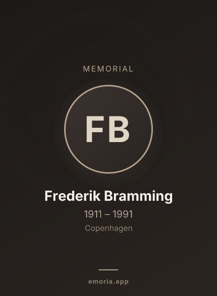 Memorial portrait of Frederik Bramming