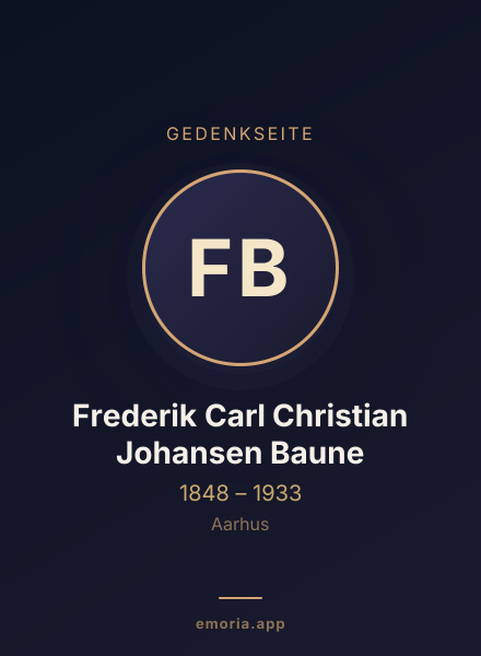 Gedenkportrait von Frederik Carl Christian Johansen Baune