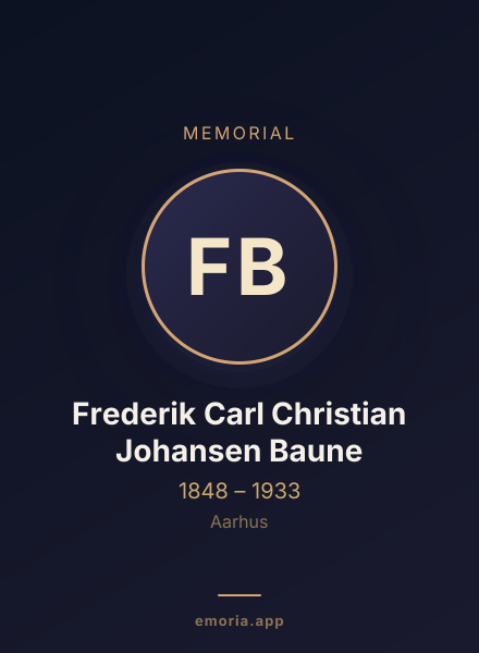 Memorial portrait of Frederik Carl Christian Johansen Baune