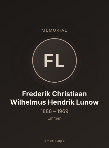 Memorial portrait of Frederik Christiaan Wilhelmus Hendrik Lunow