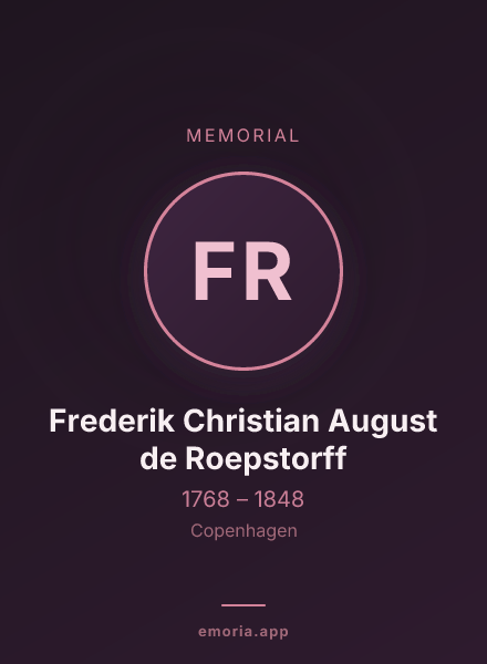 Memorial portrait of Frederik Christian August de Roepstorff