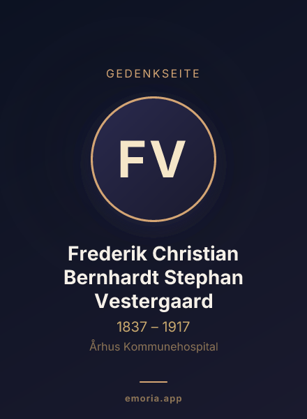 Gedenkportrait von Frederik Christian Bernhardt Stephan Vestergaard