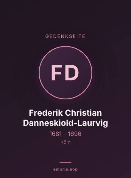 Gedenkportrait von Frederik Christian Danneskiold-Laurvig