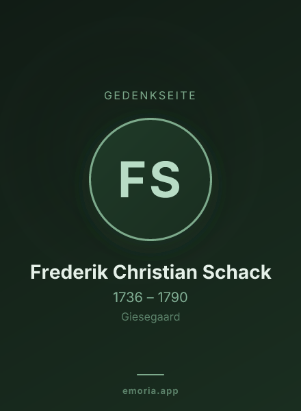 Gedenkportrait von Frederik Christian Schack