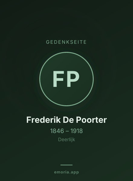 Gedenkportrait von Frederik De Poorter