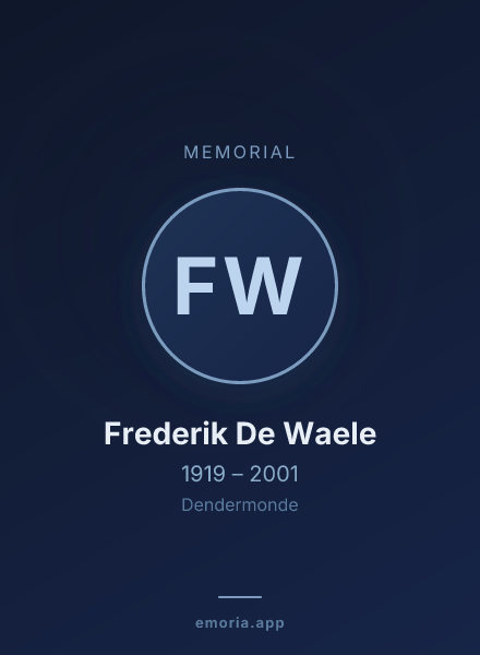 Memorial portrait of Frederik De Waele