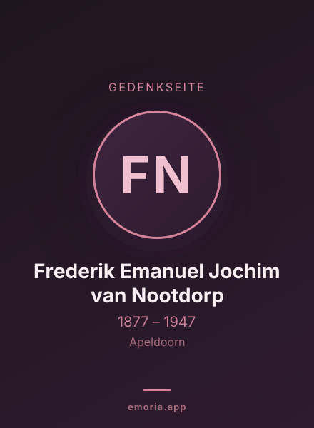 Gedenkportrait von Frederik Emanuel Jochim van Nootdorp