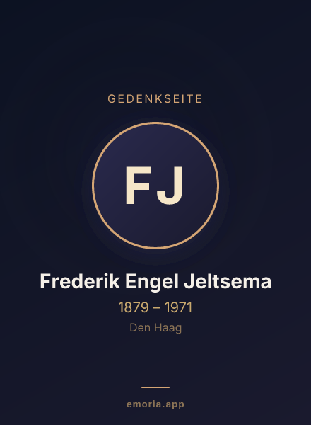 Gedenkportrait von Frederik Engel Jeltsema