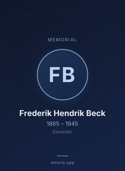 Memorial portrait of Frederik Hendrik Beck