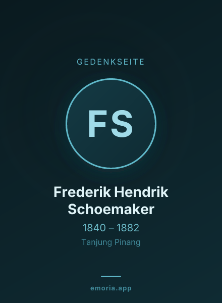 Gedenkportrait von Frederik Hendrik Schoemaker
