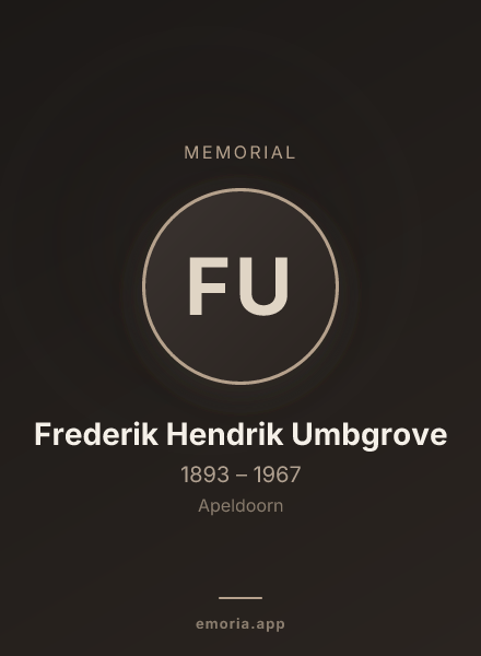 Memorial portrait of Frederik Hendrik Umbgrove