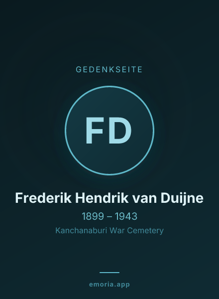 Gedenkportrait von Frederik Hendrik van Duijne