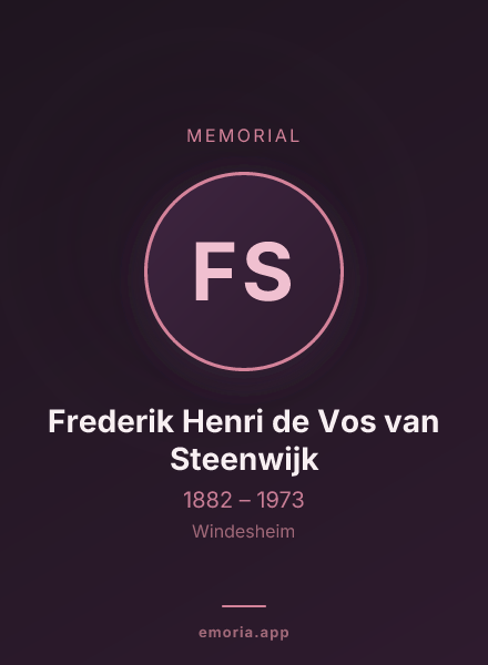 Memorial portrait of Frederik Henri de Vos van Steenwijk