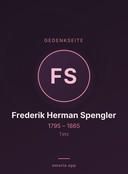 Gedenkportrait von Frederik Herman Spengler
