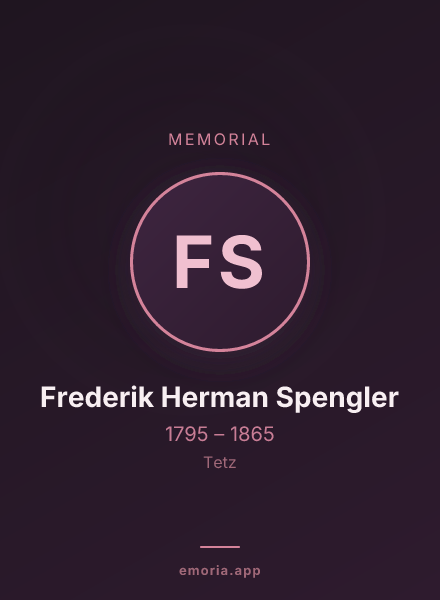 Memorial portrait of Frederik Herman Spengler