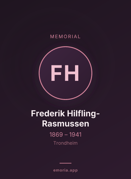 Memorial portrait of Frederik Hilfling-Rasmussen