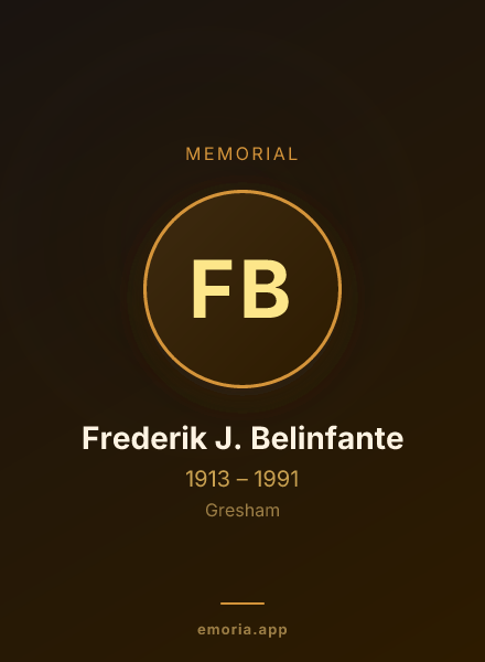 Memorial portrait of Frederik J. Belinfante