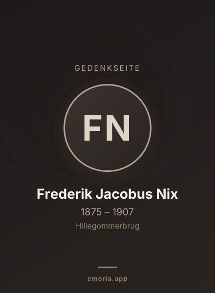 Gedenkportrait von Frederik Jacobus Nix