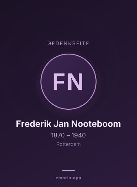 Gedenkportrait von Frederik Jan Nooteboom