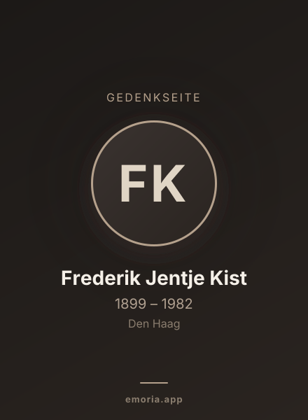 Gedenkportrait von Frederik Jentje Kist