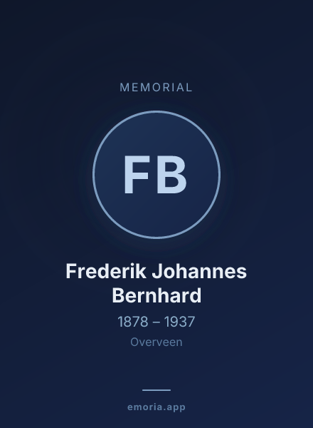 Memorial portrait of Frederik Johannes Bernhard