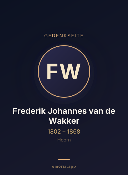 Gedenkportrait von Frederik Johannes van de Wakker