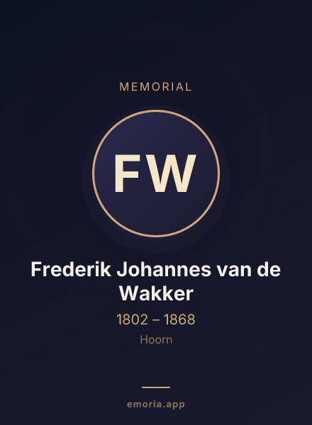 Memorial portrait of Frederik Johannes van de Wakker