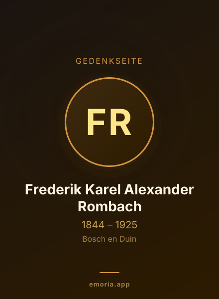 Gedenkportrait von Frederik Karel Alexander Rombach