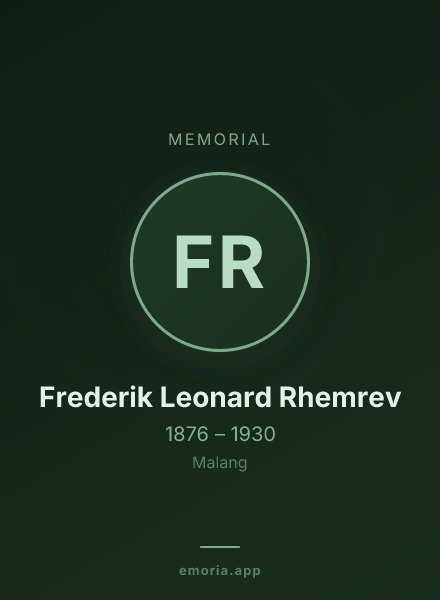 Memorial portrait of Frederik Leonard Rhemrev