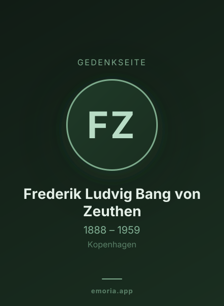 Gedenkportrait von Frederik Ludvig Bang von Zeuthen