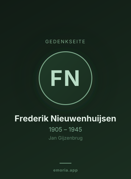 Gedenkportrait von Frederik Nieuwenhuijsen