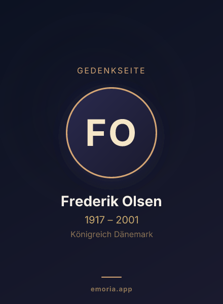 Gedenkportrait von Frederik Olsen