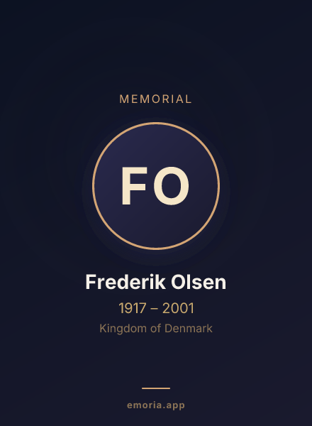 Memorial portrait of Frederik Olsen