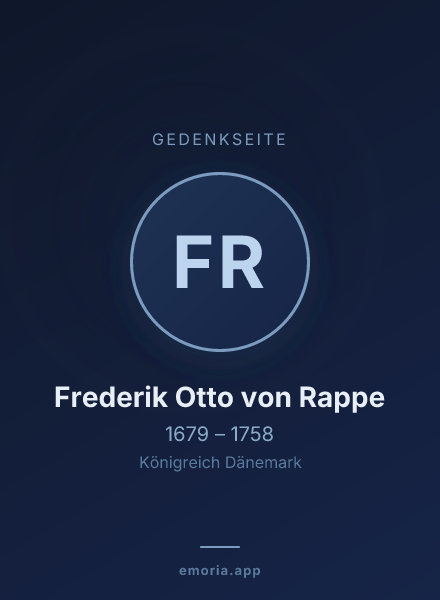 Gedenkportrait von Frederik Otto von Rappe