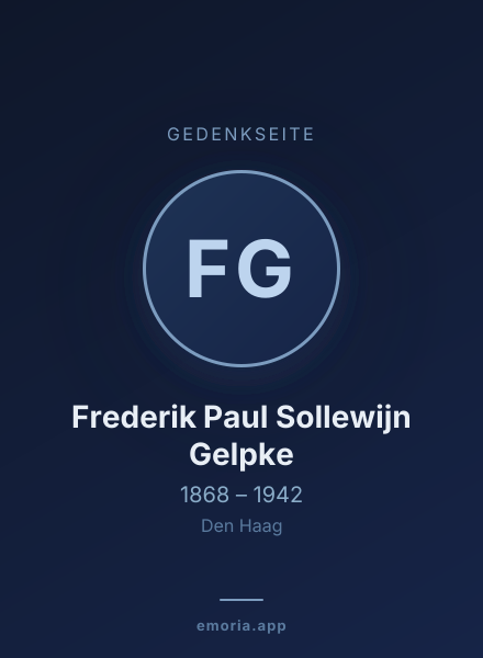 Gedenkportrait von Frederik Paul Sollewijn Gelpke