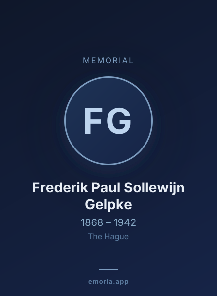 Memorial portrait of Frederik Paul Sollewijn Gelpke