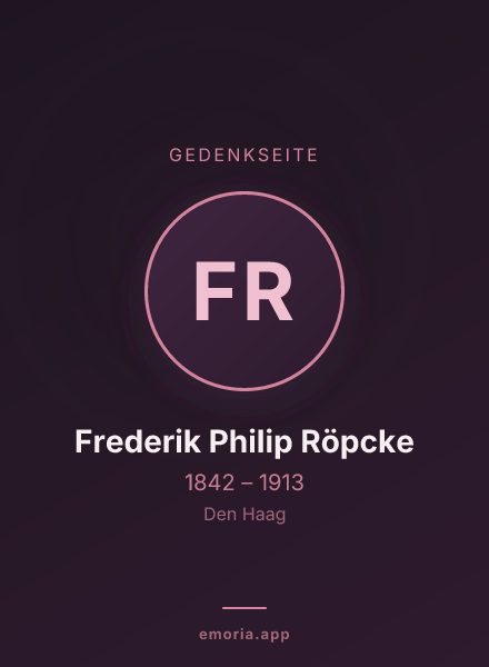 Gedenkportrait von Frederik Philip Röpcke