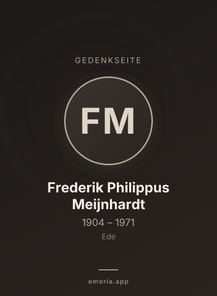 Gedenkportrait von Frederik Philippus Meijnhardt