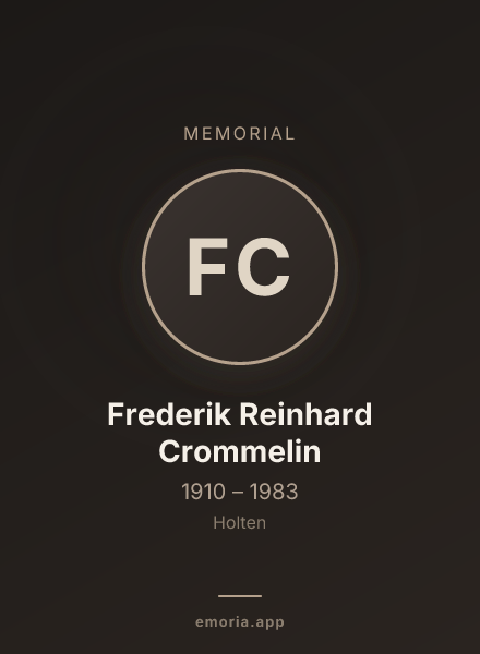 Memorial portrait of Frederik Reinhard Crommelin