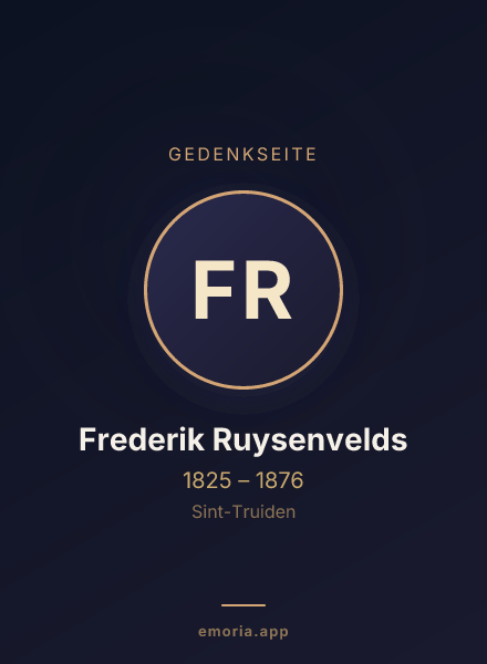 Gedenkportrait von Frederik Ruysenvelds