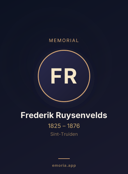 Memorial portrait of Frederik Ruysenvelds