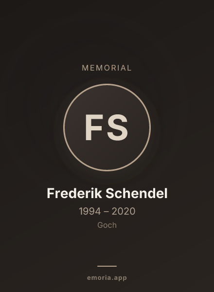 Memorial portrait of Frederik Schendel