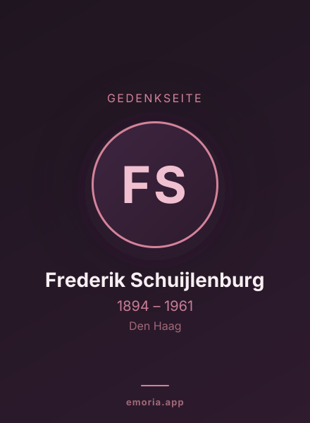 Gedenkportrait von Frederik Schuijlenburg