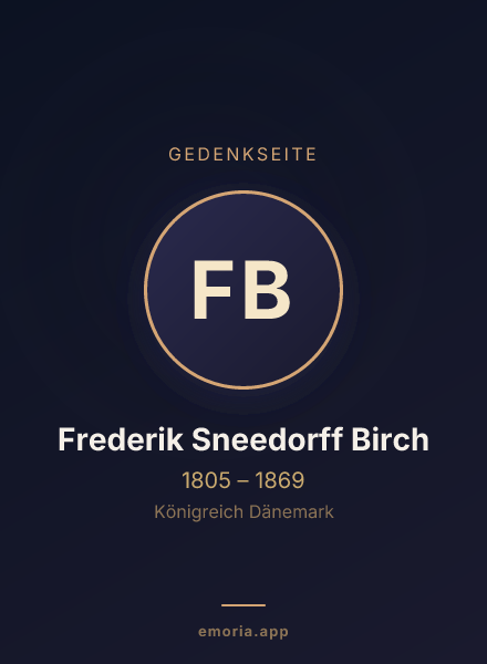 Gedenkportrait von Frederik Sneedorff Birch