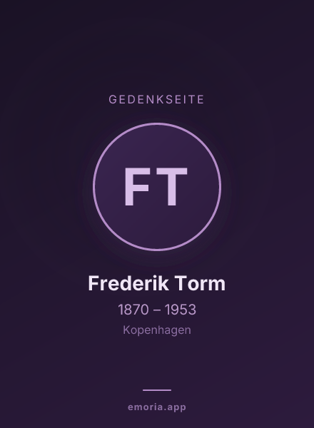 Gedenkportrait von Frederik Torm