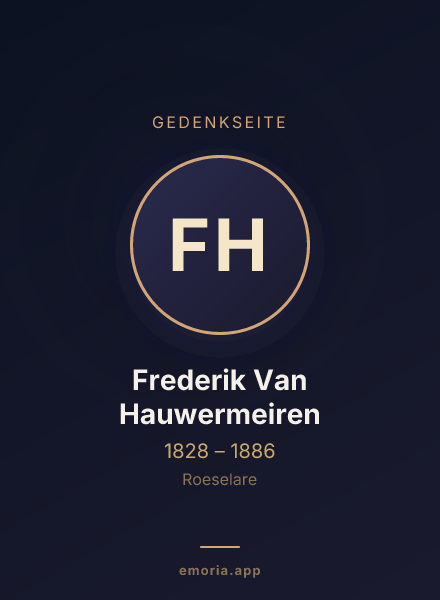 Gedenkportrait von Frederik Van Hauwermeiren
