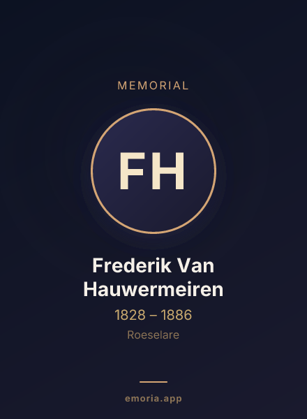 Memorial portrait of Frederik Van Hauwermeiren