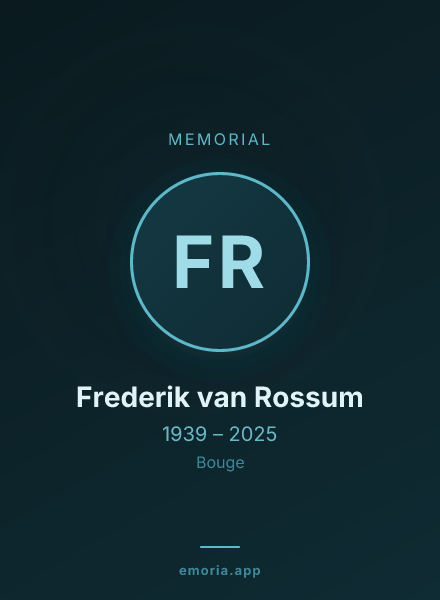 Memorial portrait of Frederik van Rossum