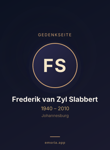 Gedenkportrait von Frederik van Zyl Slabbert